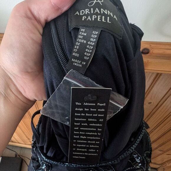 Elegant Navy Blue Embroidered Evening Gown - Picture 13 of 13